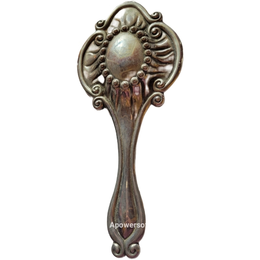 Hand held vintage silver company mirror